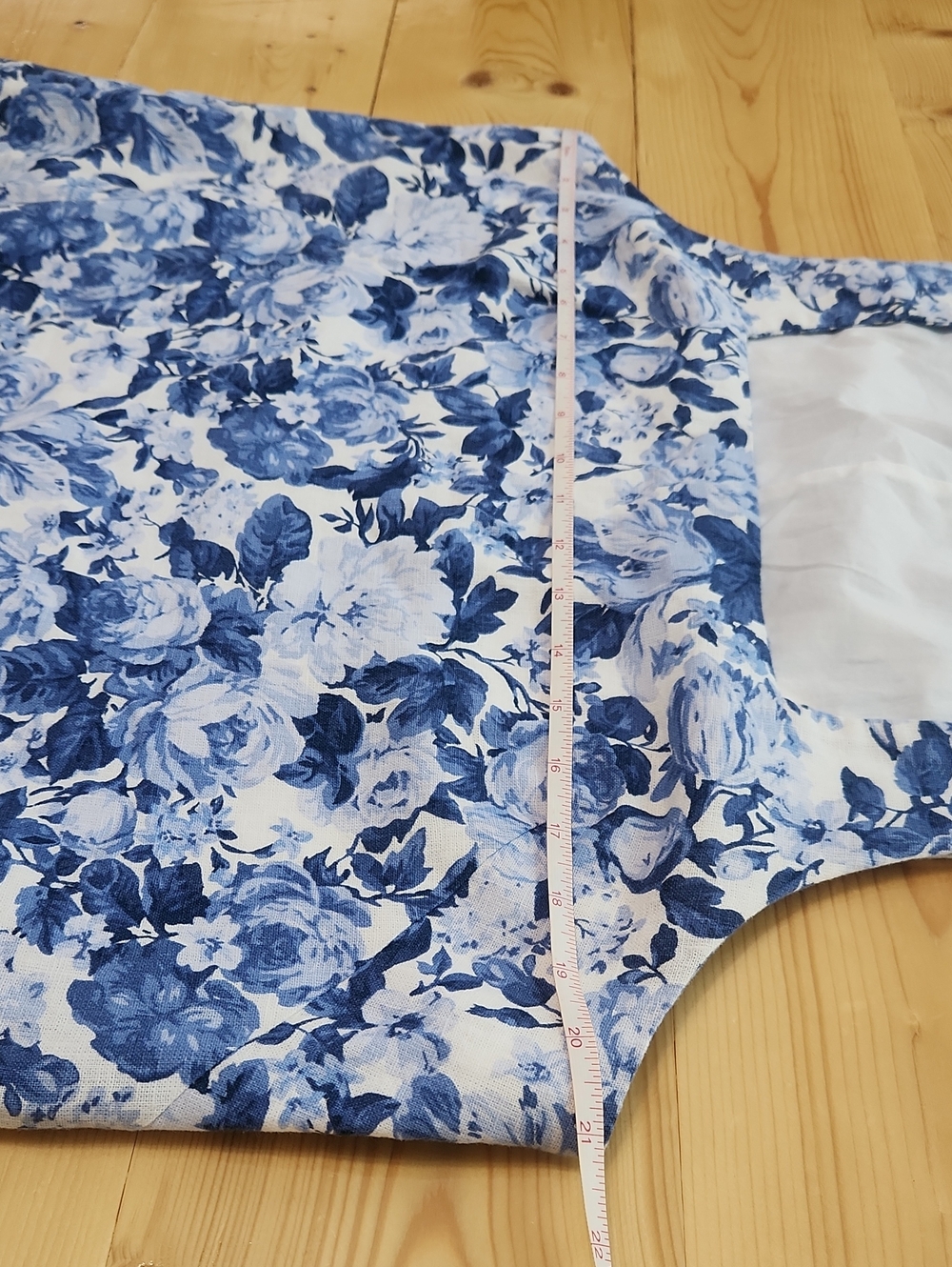 Abercrombie & Fitch Linen Wide Strap Mini Dress Square Neck Blue White XLT - Picture 11 of 16